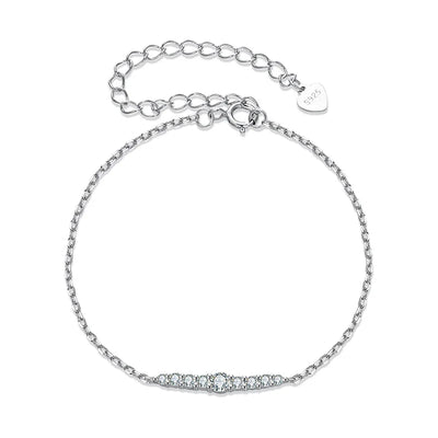 Bamoer Sparkling Moissanite Bracelet Adjustable Strand Bracelet for Women Engagement Birthday Gift Fine Jewelry MSB023