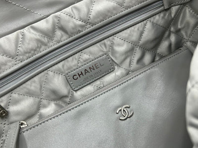 CC MEDIUM 37 HANDBAG IN GREY CALFSKIN SILVER HARDWARE