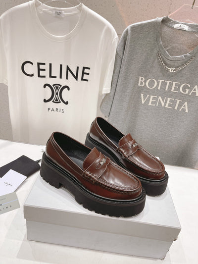CHUNKY LOAFER IN PENNY BROWN POLISHED BULLSKIN