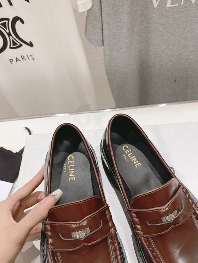 CHUNKY LOAFER IN PENNY BROWN POLISHED BULLSKIN