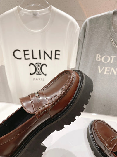 CHUNKY LOAFER IN PENNY BROWN POLISHED BULLSKIN