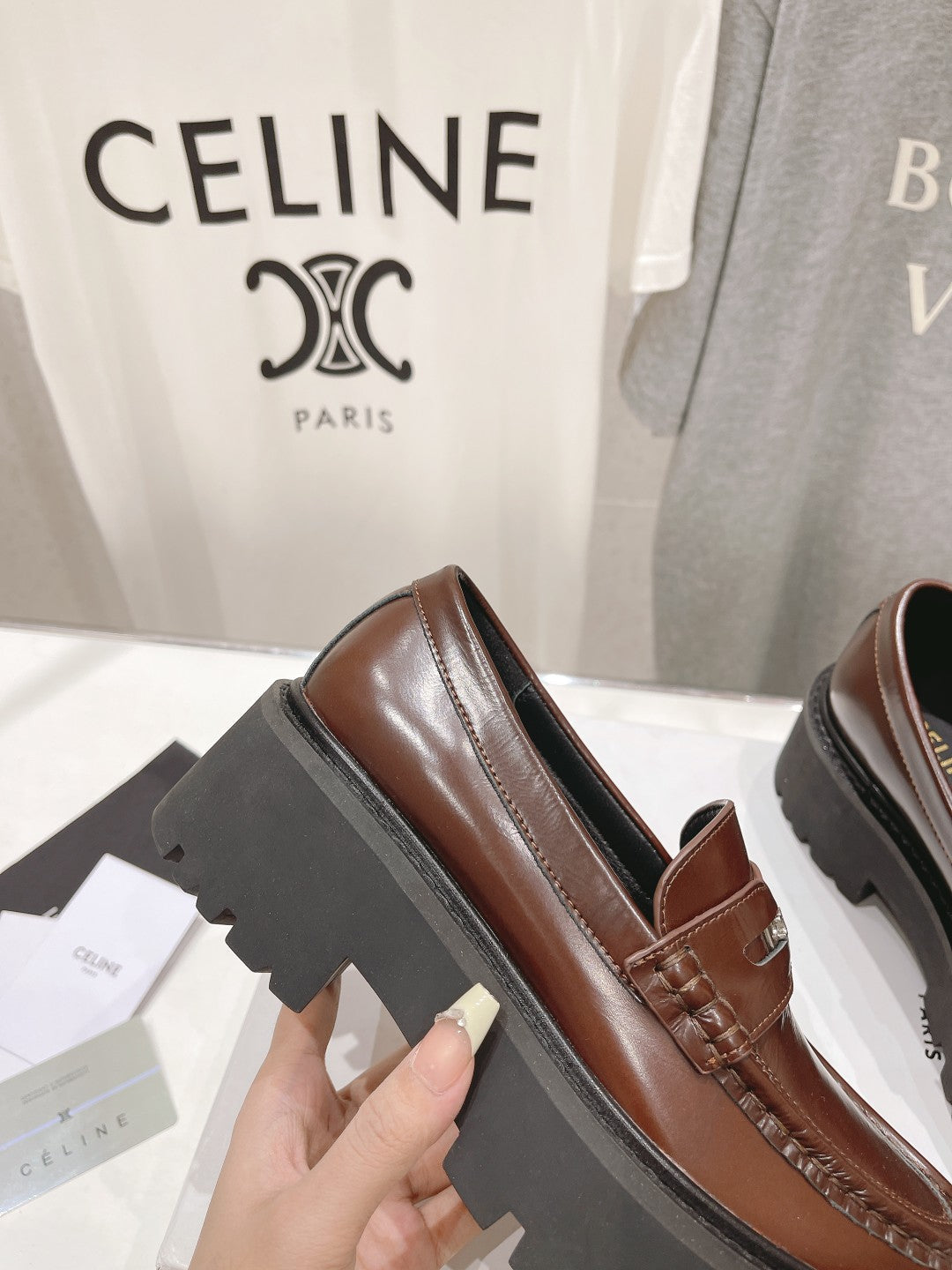 CHUNKY LOAFER IN PENNY BROWN POLISHED BULLSKIN
