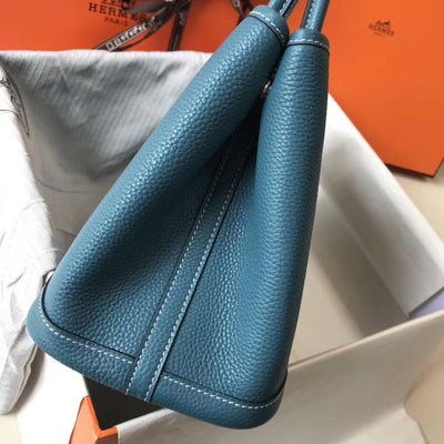 HERM Garden Party 30 Bag In Blue Jean Taurillon Leather