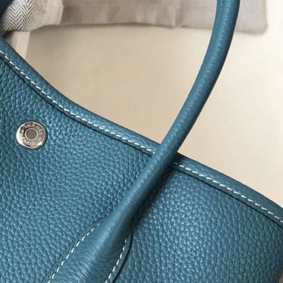 HERM Garden Party 30 Bag In Blue Jean Taurillon Leather