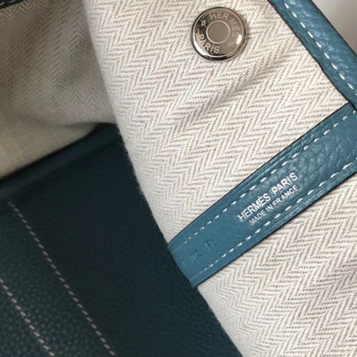 HERM Garden Party 30 Bag In Blue Jean Taurillon Leather