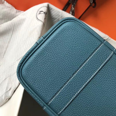 HERM Garden Party 30 Bag In Blue Jean Taurillon Leather