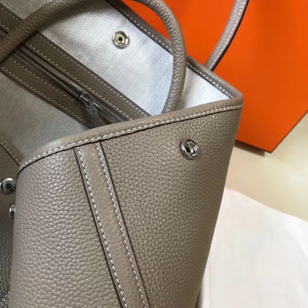 HERM Garden Party 30 Bag In Grey Taurillon Leather