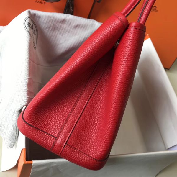 HERM Garden Party 30 Bag In Red Taurillon Leather