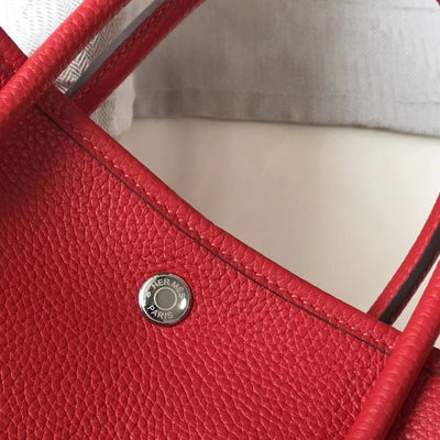 HERM Garden Party 30 Bag In Red Taurillon Leather