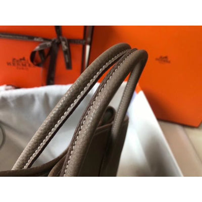 HERM Garden Party 30 Bag In Taupe Taurillon Leather