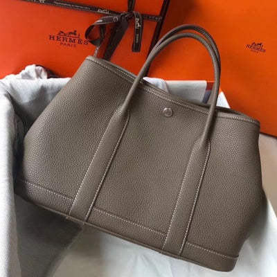 HERM Garden Party 30 Bag In Taupe Taurillon Leather