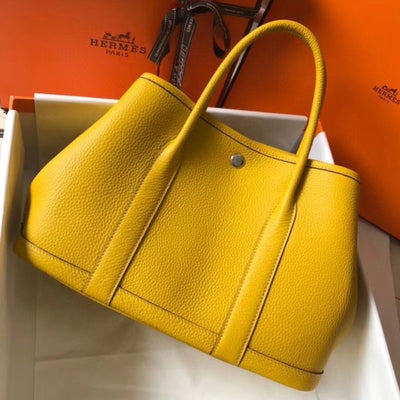 HERM Garden Party 30 Bag In Yellow Taurillon Leather