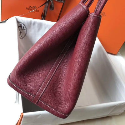 HERM Garden Party 36 Bag In Bordeaux Clemence Leather