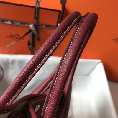 HERM Garden Party 36 Bag In Bordeaux Clemence Leather