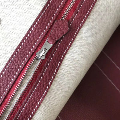 HERM Garden Party 36 Bag In Bordeaux Clemence Leather