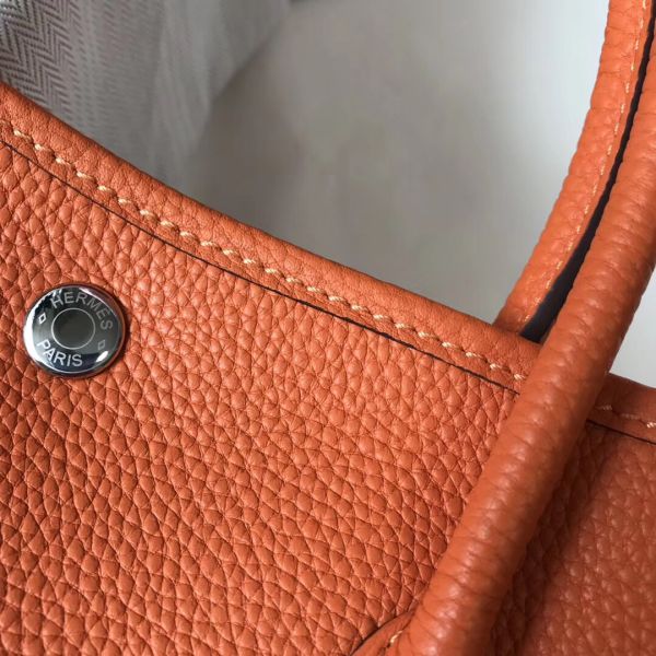 HERM Garden Party 36 Bag In Orange Clemence Leather