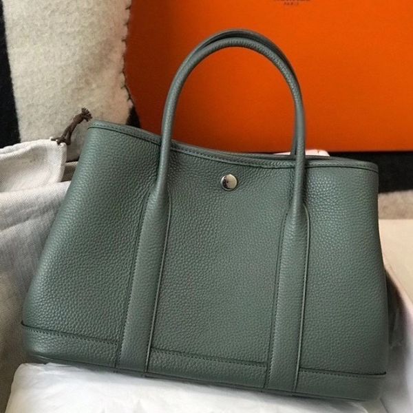 HERM Garden Party 36 Bag In Vert Amande Clemence Leather