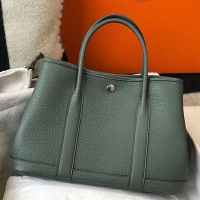 HERM Garden Party 36 Bag In Vert Amande Clemence Leather