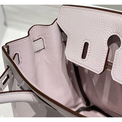 HERM Birkin 25cm Bag In Mauve Pale Clemence Leather PHW