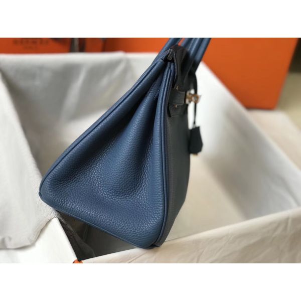 HERM Blue Agate Clemence Birkin 30cm Bag