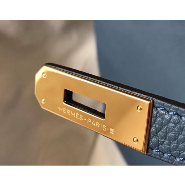HERM Blue Agate Clemence Birkin 30cm Bag