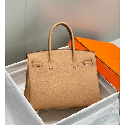 HERM Birkin 30cm Bag In Chai Clemence Leather GHW