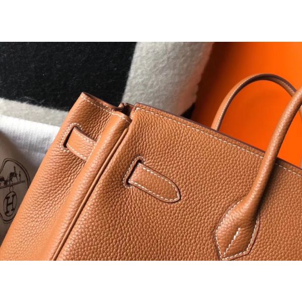 HERM Birkin 30cm Bag In Gold Clemence Leather GHW