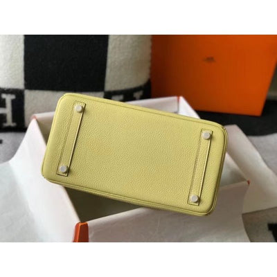 HERM Birkin 30cm Bag In Jaune Poussin Clemence Leather GHW