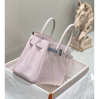 HERM Birkin 30cm Bag In Mauve Pale Clemence Leather PHW