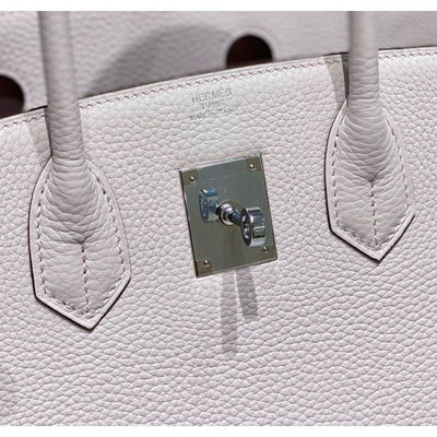 HERM Birkin 30cm Bag In Mauve Pale Clemence Leather PHW