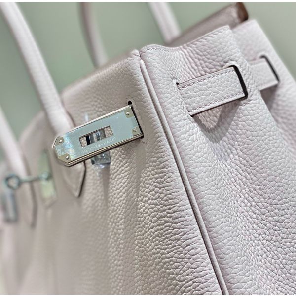 HERM Birkin 30cm Bag In Mauve Pale Clemence Leather PHW
