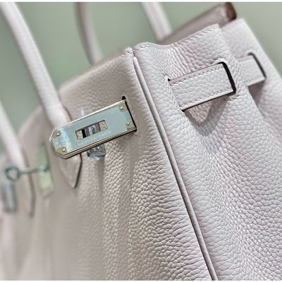 HERM Birkin 30cm Bag In Mauve Pale Clemence Leather PHW