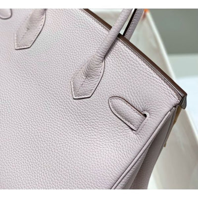 HERM Birkin 30cm Bag In Mauve Pale Clemence Leather PHW