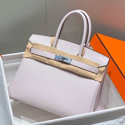 HERM Birkin 30cm Bag In Mauve Pale Clemence Leather PHW