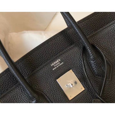 HERM Birkin 30cm Bag In Black Clemence Leather PHW