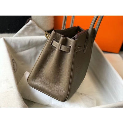HERM Birkin 30cm Bag In Taupe Clemence Leather GHW