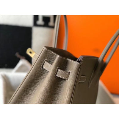 HERM Birkin 30cm Bag In Taupe Clemence Leather GHW