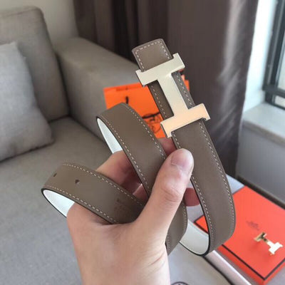 HERM Mini Constance 24mm Reversible Belt Taupe/White