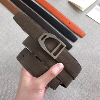 HERM Etrier Buckle Belt & Taupe Clemence 32 MM Strap