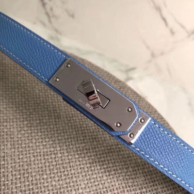 HERM Kelly 18 Belt In Blue Epsom Leather