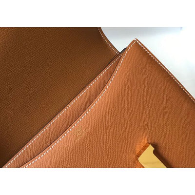 HERM Brown Constance MM 24cm Epsom Leather Bag