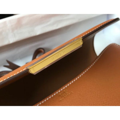 HERM Brown Constance MM 24cm Epsom Leather Bag