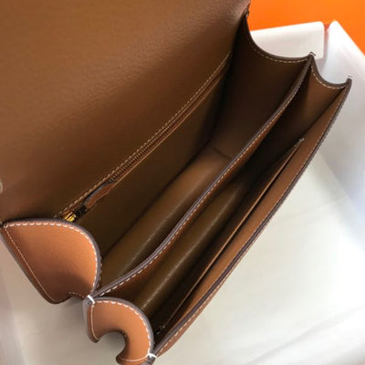 HERM Brown Constance MM 24cm Epsom Leather Bag