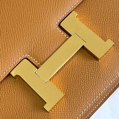 HERM Brown Constance MM 24cm Epsom Leather Bag