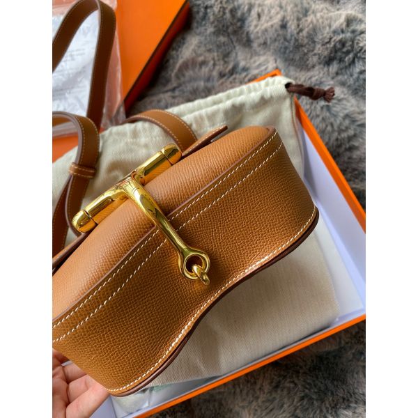 HERM Della Cavalleria II Mini Bag in Gold Epsom Calfskin