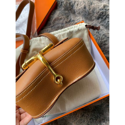 HERM Della Cavalleria II Mini Bag in Gold Epsom Calfskin