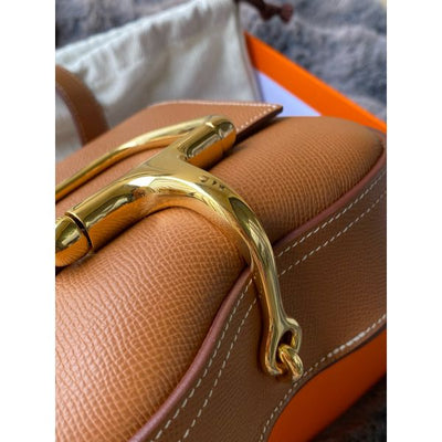 HERM Della Cavalleria II Mini Bag in Gold Epsom Calfskin