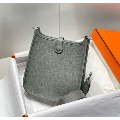HERM Evelyne III TPM Bag In Gris Meyer Clemence Leather