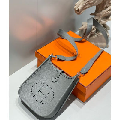 HERM Evelyne III TPM Bag In Gris Meyer Clemence Leather