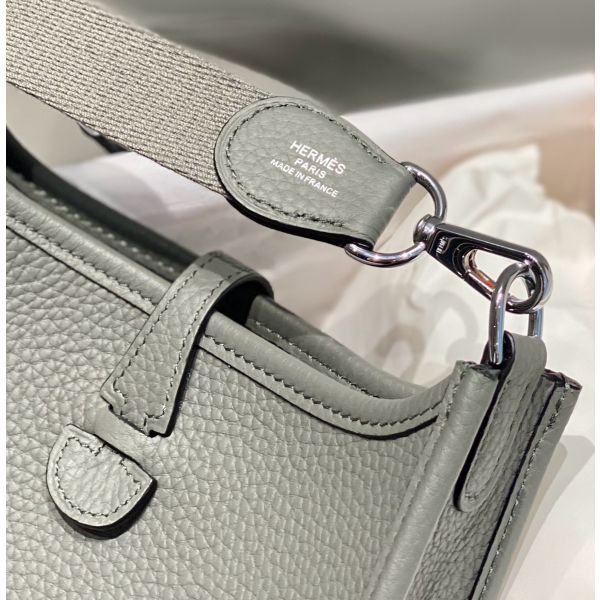 HERM Evelyne III TPM Bag In Gris Meyer Clemence Leather